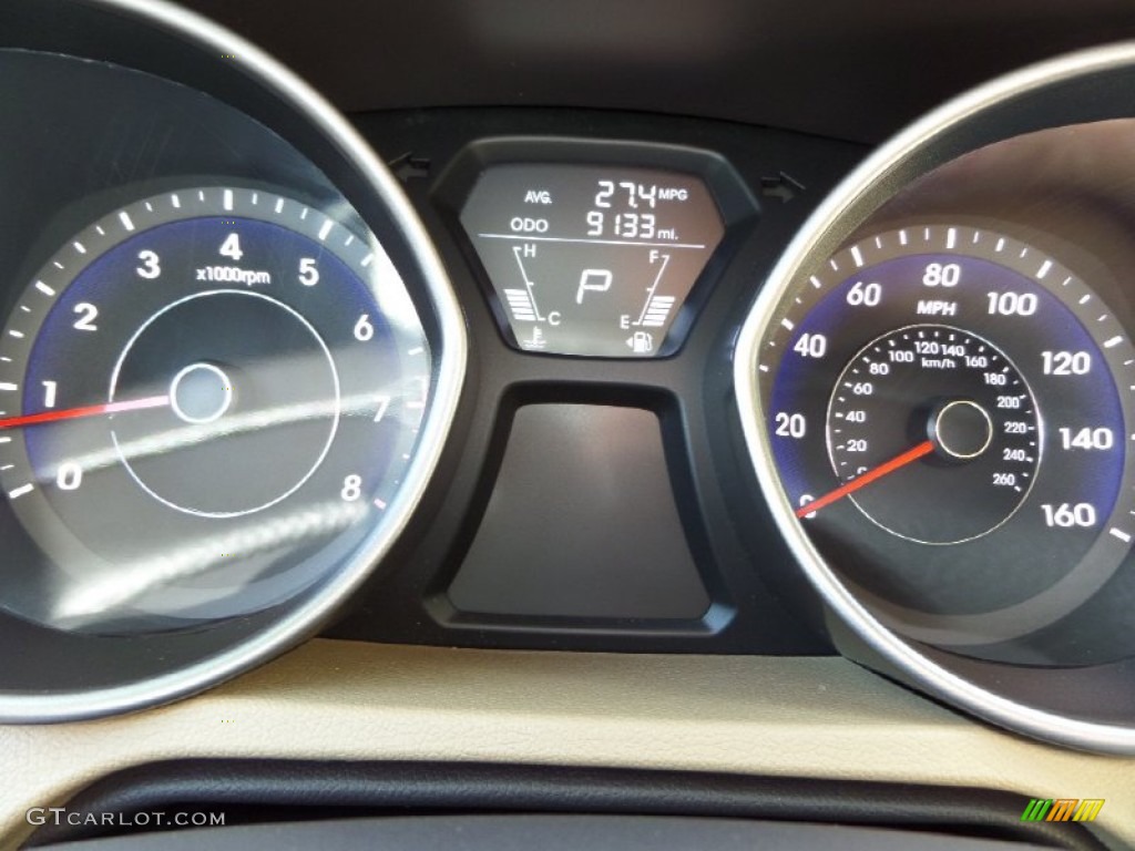 2012 Elantra GLS - Shimmering White / Beige photo #15