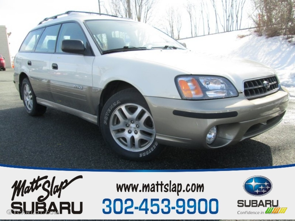 2004 Outback Wagon - White Frost Pearl / Beige photo #1