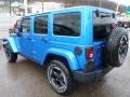 2014 Hydro Blue Pearl Jeep Wrangler Unlimited Sahara 4x4  photo #3