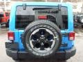 2014 Hydro Blue Pearl Jeep Wrangler Unlimited Sahara 4x4  photo #4