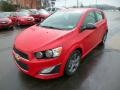Red Hot 2014 Chevrolet Sonic RS Hatchback Exterior