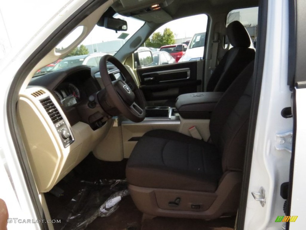 2014 1500 Big Horn Crew Cab - Bright White / Canyon Brown/Light Frost Beige photo #7