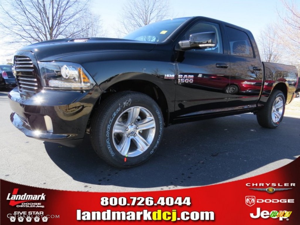 2014 1500 Sport Crew Cab - Black / Black photo #1