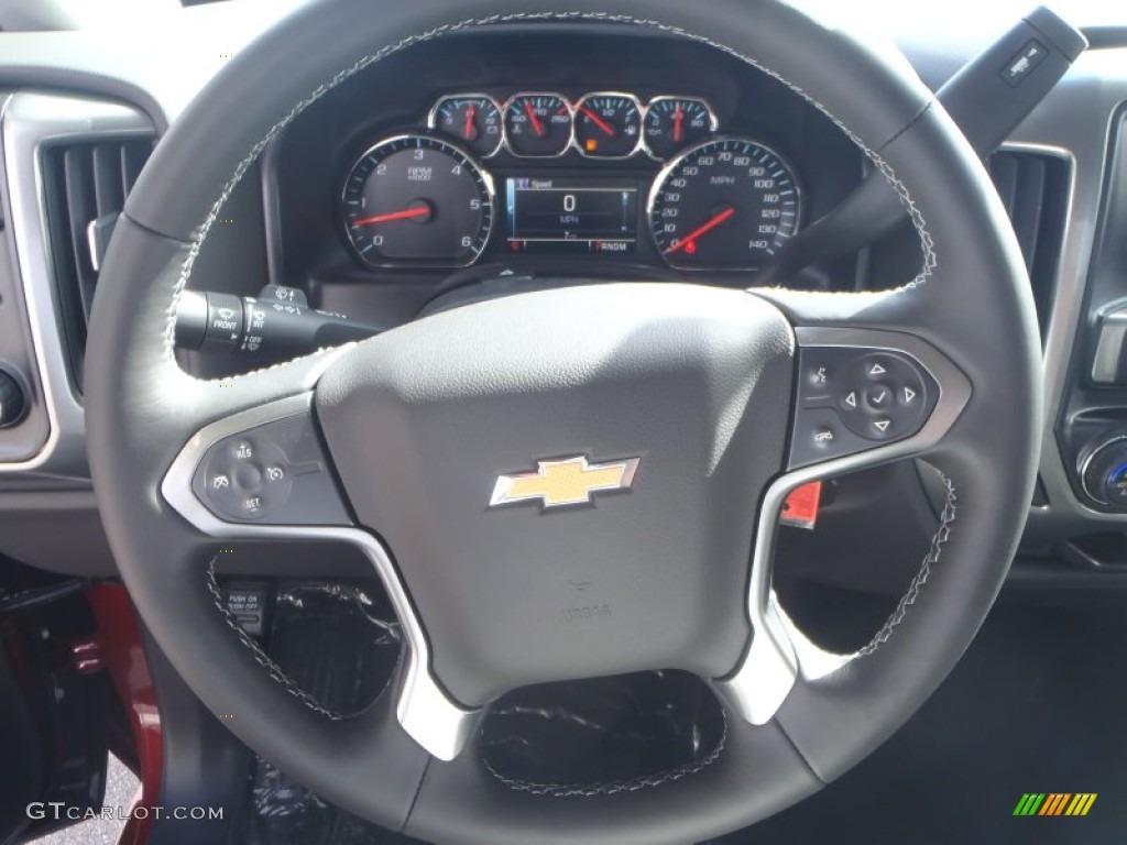 2014 Chevrolet Silverado 1500 LT Crew Cab Jet Black Steering Wheel Photo #90796164