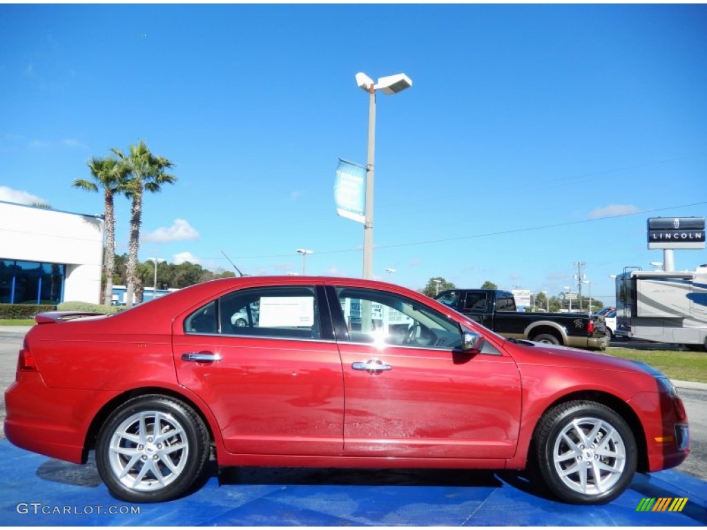 2012 Fusion SEL V6 - Red Candy Metallic / Medium Light Stone photo #6