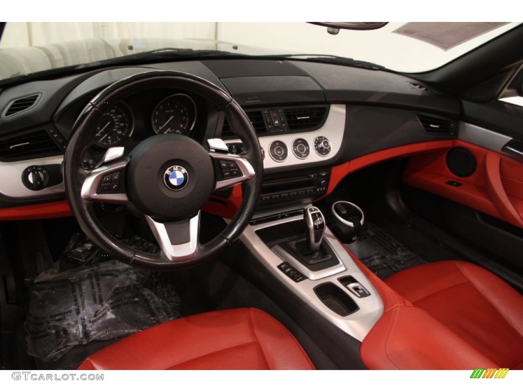 Coral Red Kansas Leather Interior 2009 BMW Z4 sDrive35i Roadster Photo #90797168