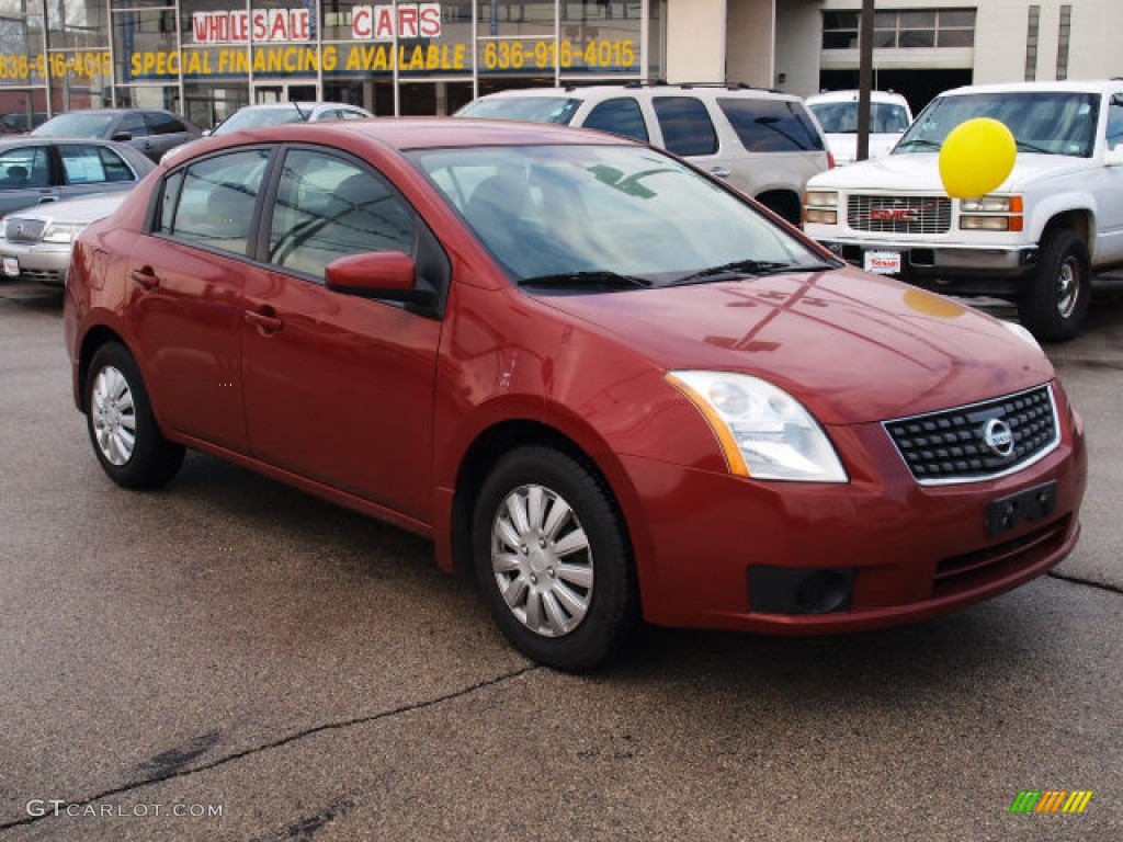 2007 Sentra 2.0 - Sonoma Sunset Red / Charcoal/Steel photo #2