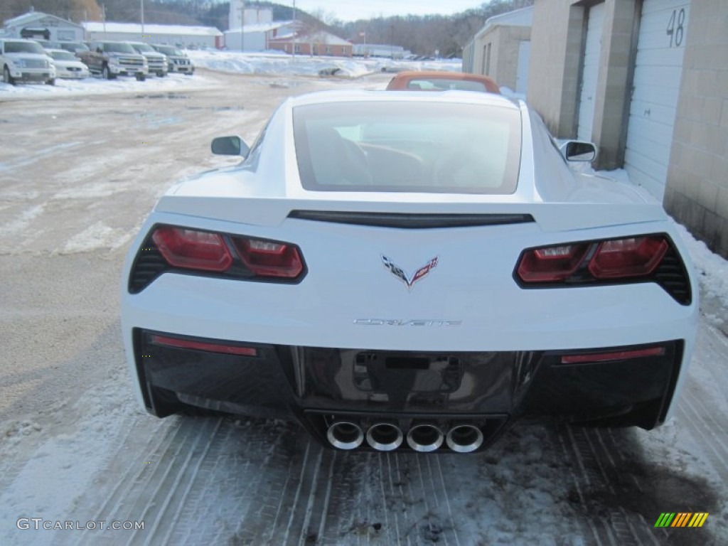 2014 Corvette Stingray Coupe Z51 - Arctic White / Adrenaline Red photo #3