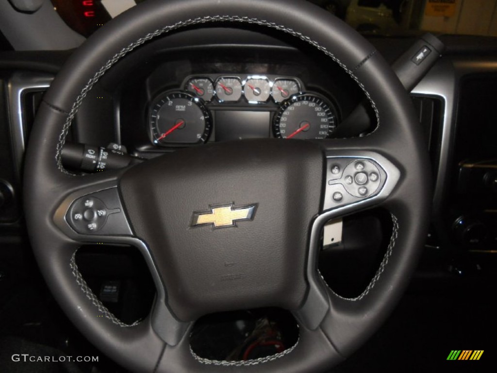 2015 Chevrolet Silverado 2500HD LT Crew Cab 4x4 Jet Black Steering Wheel Photo #90799971