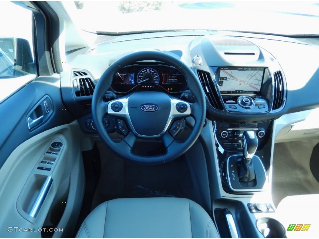 2014 Ford C-Max Hybrid SEL Medium Light Stone Dashboard Photo #90800754