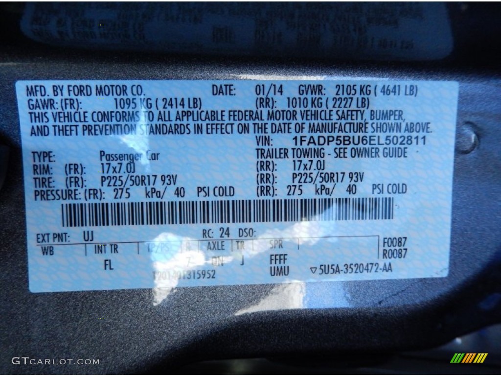 2014 C-Max Color Code UJ for Sterling Grey Photo #90800826