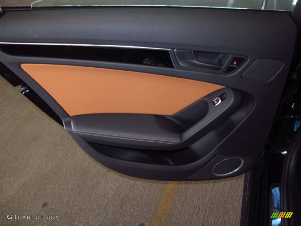 2014 Audi A4 2.0T quattro Sedan Cognac/Black Door Panel Photo #90803243