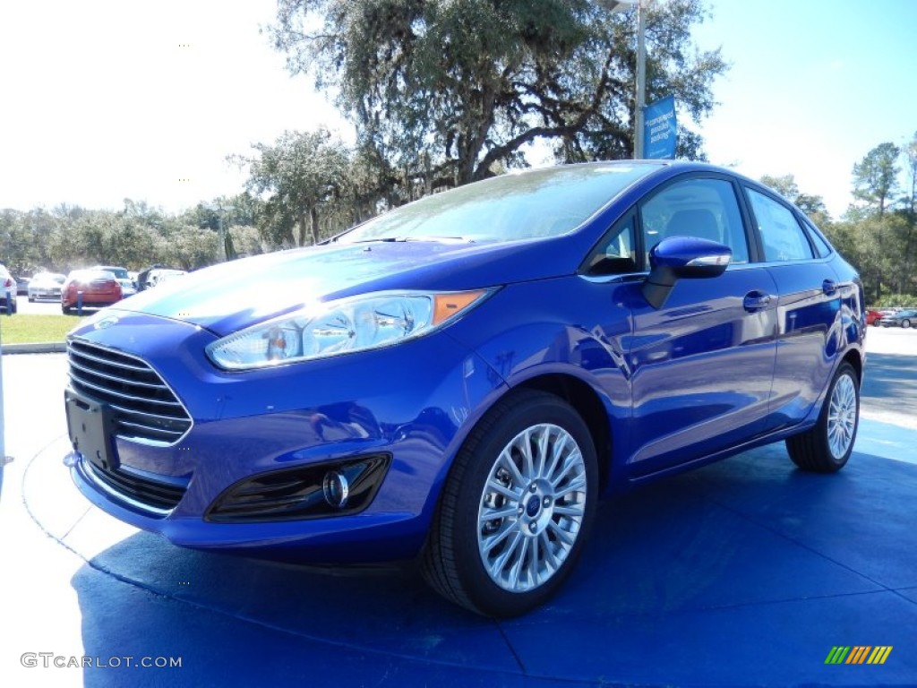 2014 Fiesta Titanium Sedan - Performance Blue / Medium Light Stone photo #1