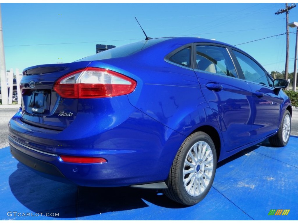 2014 Fiesta Titanium Sedan - Performance Blue / Medium Light Stone photo #3