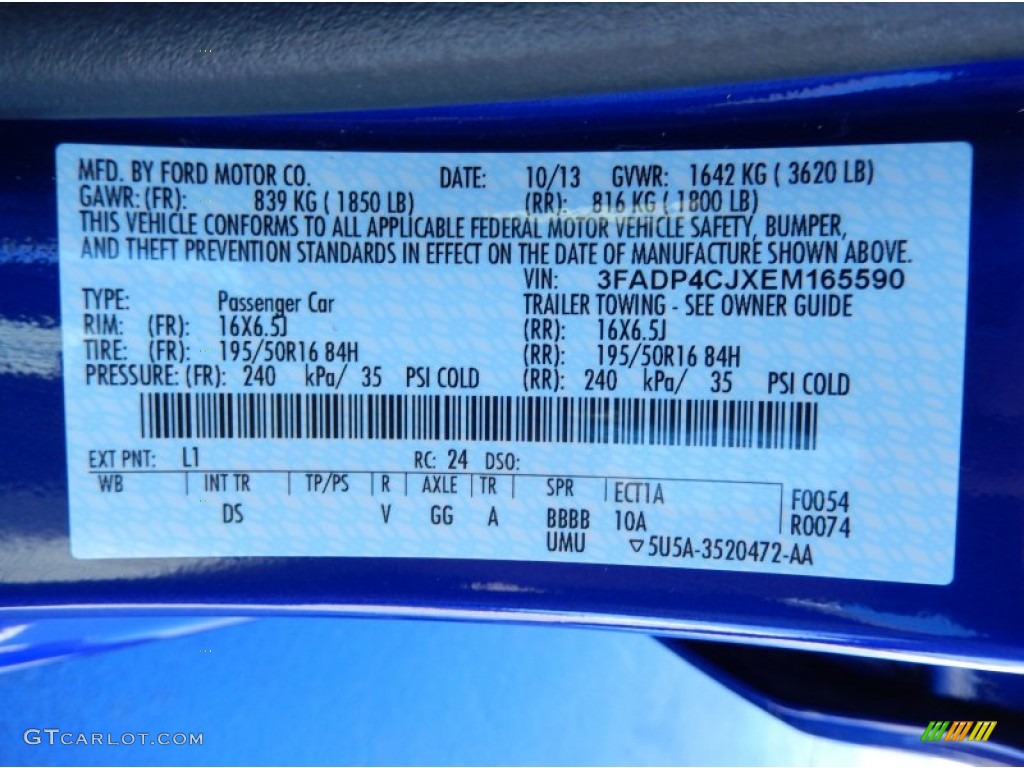 2014 Fiesta Titanium Sedan - Performance Blue / Medium Light Stone photo #12