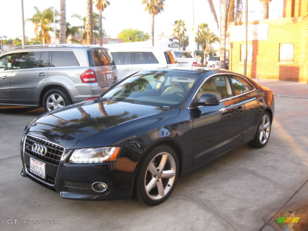 2009 A5 3.2 quattro Coupe - Deep Sea Blue Pearl / Pale Grey photo #5