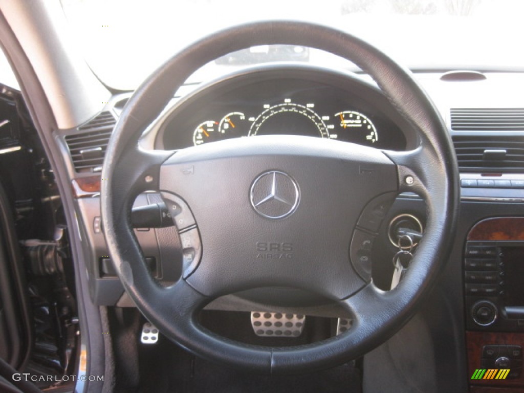 2006 Mercedes-Benz S 55 AMG Sedan Charcoal Steering Wheel Photo #90804894