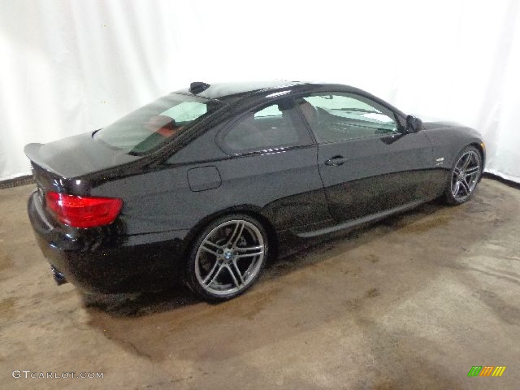 2011 3 Series 335is Coupe - Black Sapphire Metallic / Coral Red/Black Dakota Leather photo #4