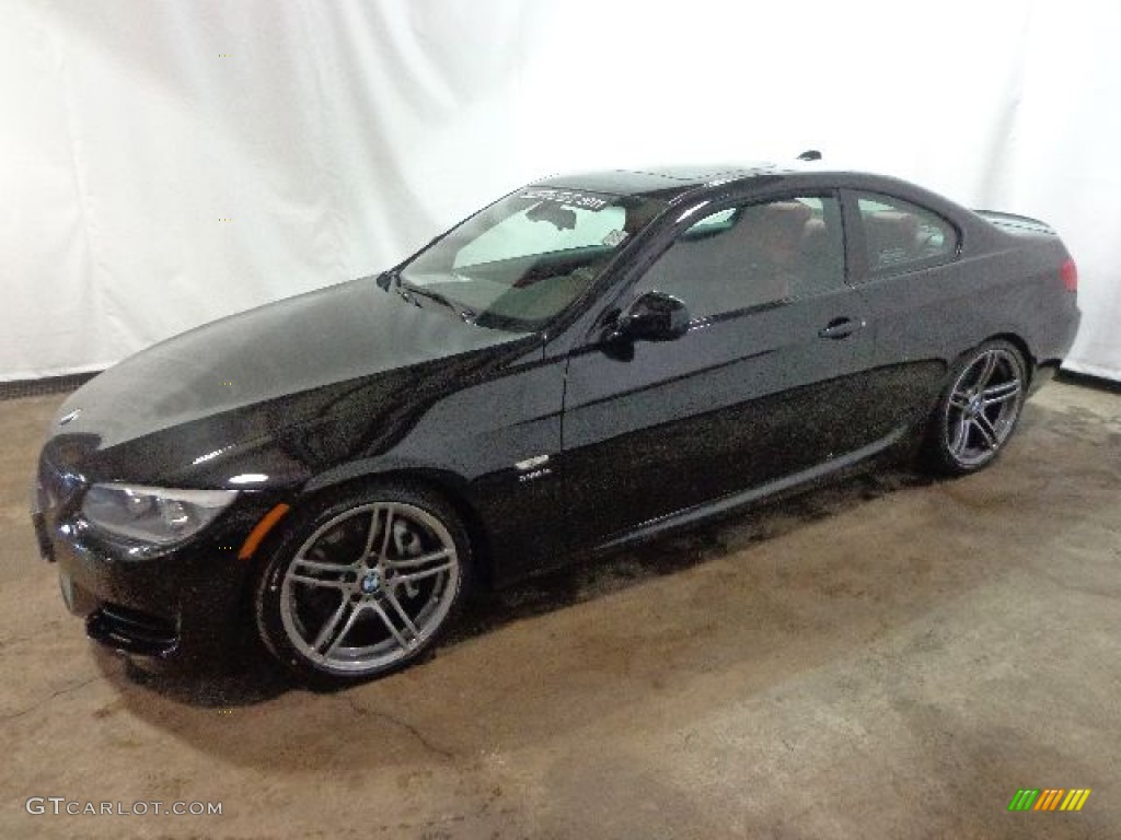 2011 3 Series 335is Coupe - Black Sapphire Metallic / Coral Red/Black Dakota Leather photo #6