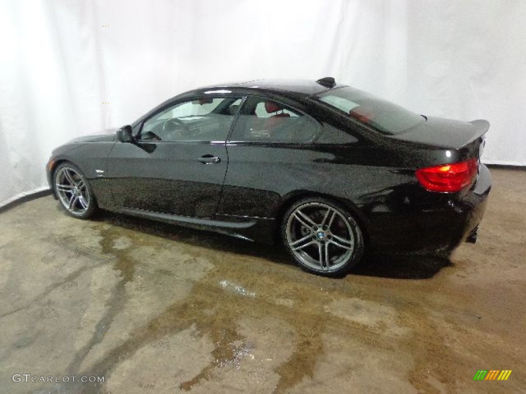 2011 3 Series 335is Coupe - Black Sapphire Metallic / Coral Red/Black Dakota Leather photo #7
