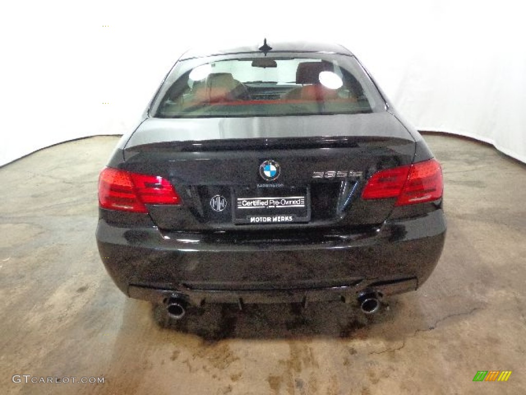 2011 3 Series 335is Coupe - Black Sapphire Metallic / Coral Red/Black Dakota Leather photo #9