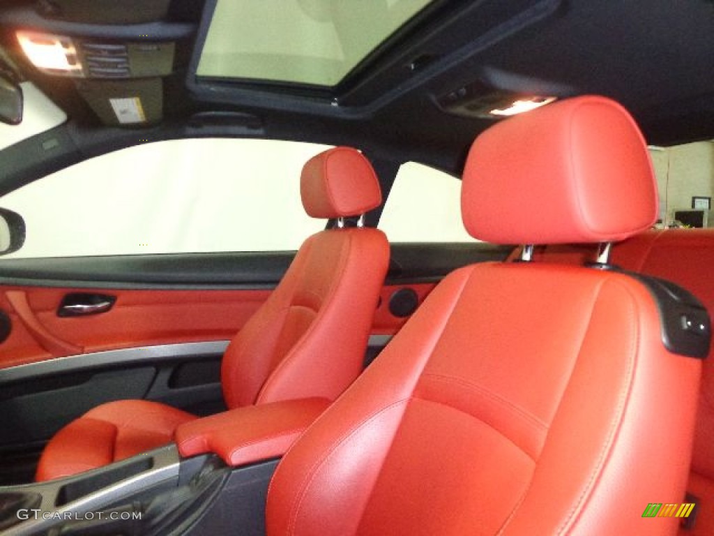 2011 3 Series 335is Coupe - Black Sapphire Metallic / Coral Red/Black Dakota Leather photo #24