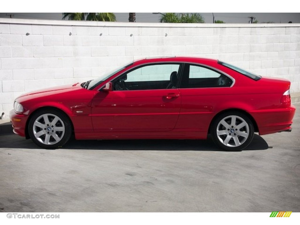 2003 3 Series 325i Coupe - Electric Red / Black photo #9