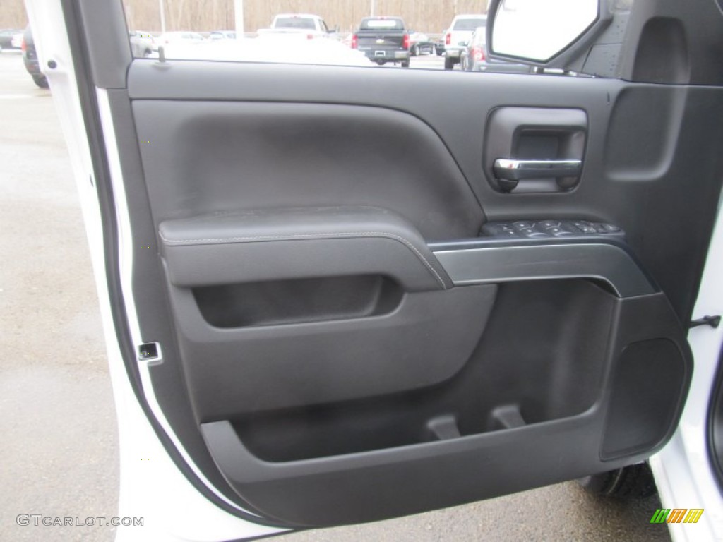 2015 Chevrolet Silverado 2500HD LT Double Cab 4x4 Jet Black Door Panel Photo #90811935