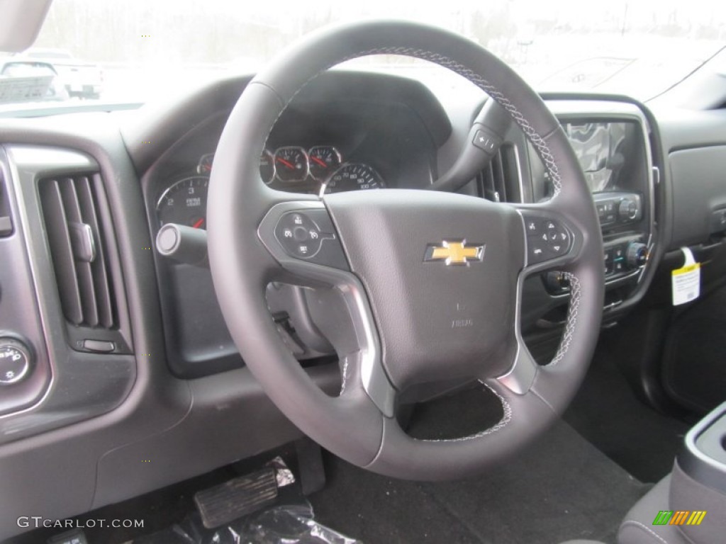 2015 Chevrolet Silverado 2500HD LT Double Cab 4x4 Jet Black Steering Wheel Photo #90811995