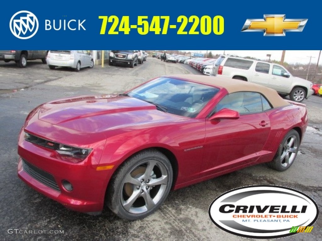 2014 Camaro LT/RS Convertible - Crystal Red Tintcoat / Beige photo #1