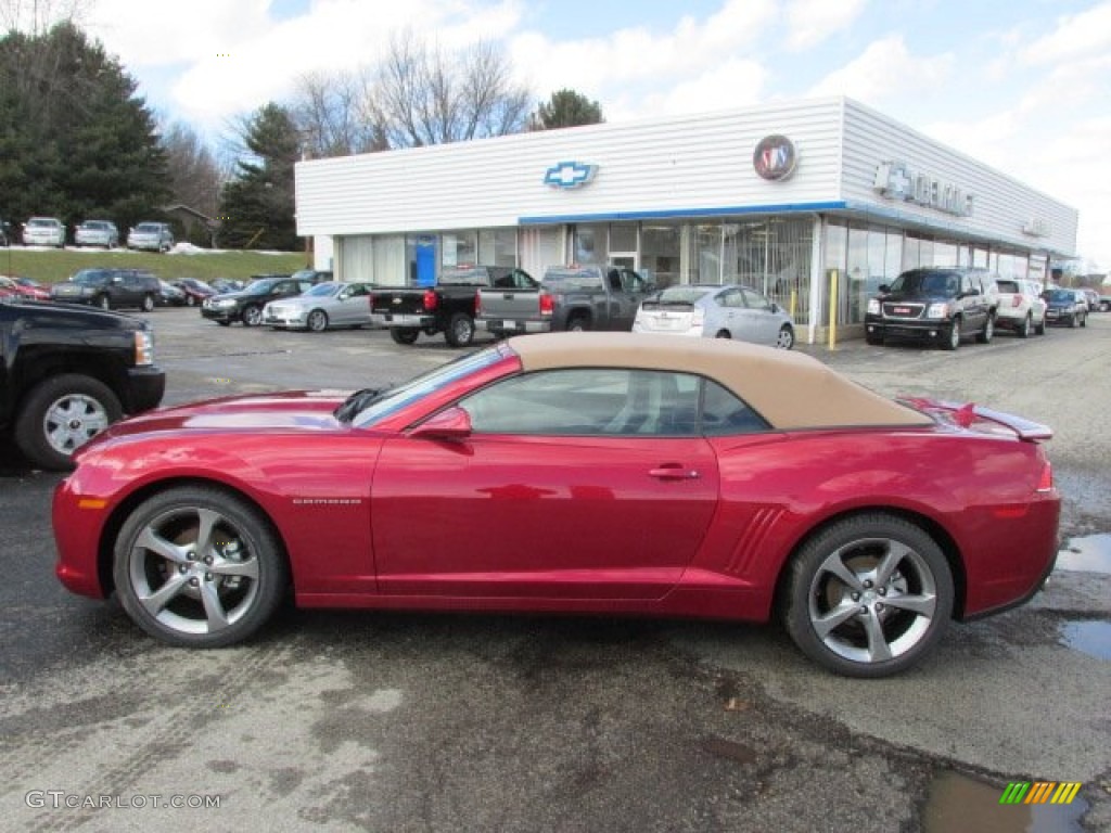 2014 Camaro LT/RS Convertible - Crystal Red Tintcoat / Beige photo #2