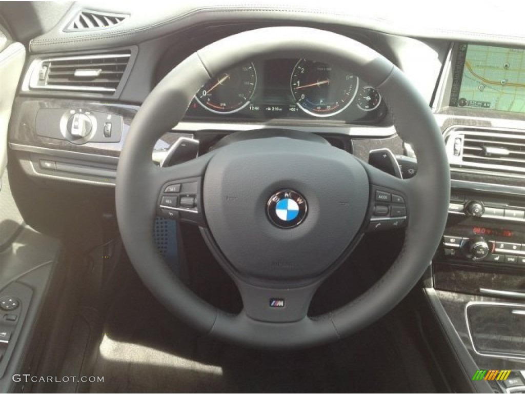2014 BMW 7 Series 750i Sedan Black Steering Wheel Photo #90812790
