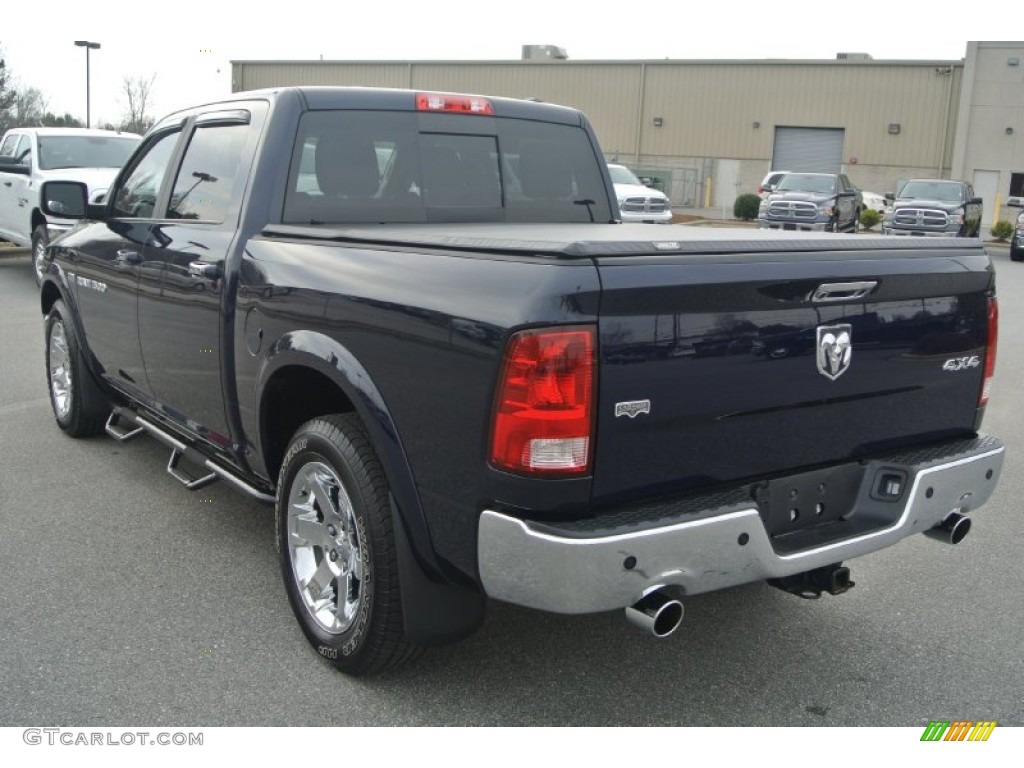 2012 Ram 1500 Laramie Crew Cab 4x4 - True Blue Pearl / Dark Slate Gray photo #5