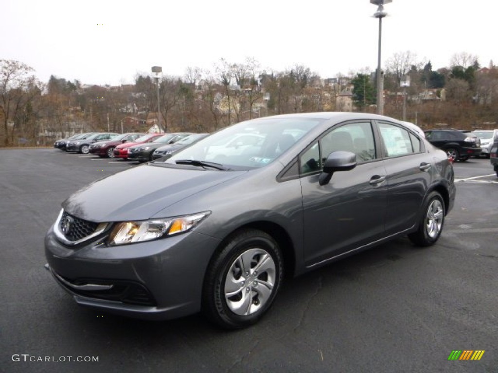 Modern Steel Metallic 2014 Honda Civic LX Sedan Exterior Photo #90815338
