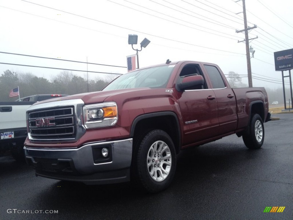 2014 Sierra 1500 SLE Double Cab 4x4 - Sonoma Red Metallic / Jet Black photo #1