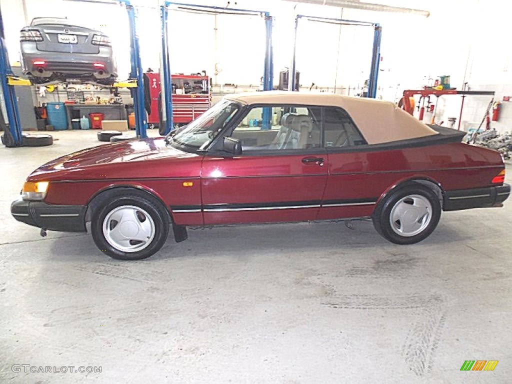 1993 900 Turbo Convertible - Ruby Red Pearl Metallic / Beige photo #1