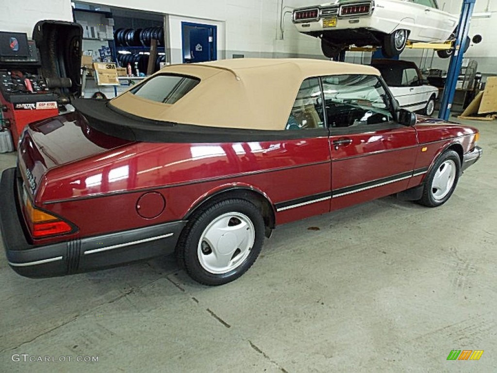 1993 900 Turbo Convertible - Ruby Red Pearl Metallic / Beige photo #3