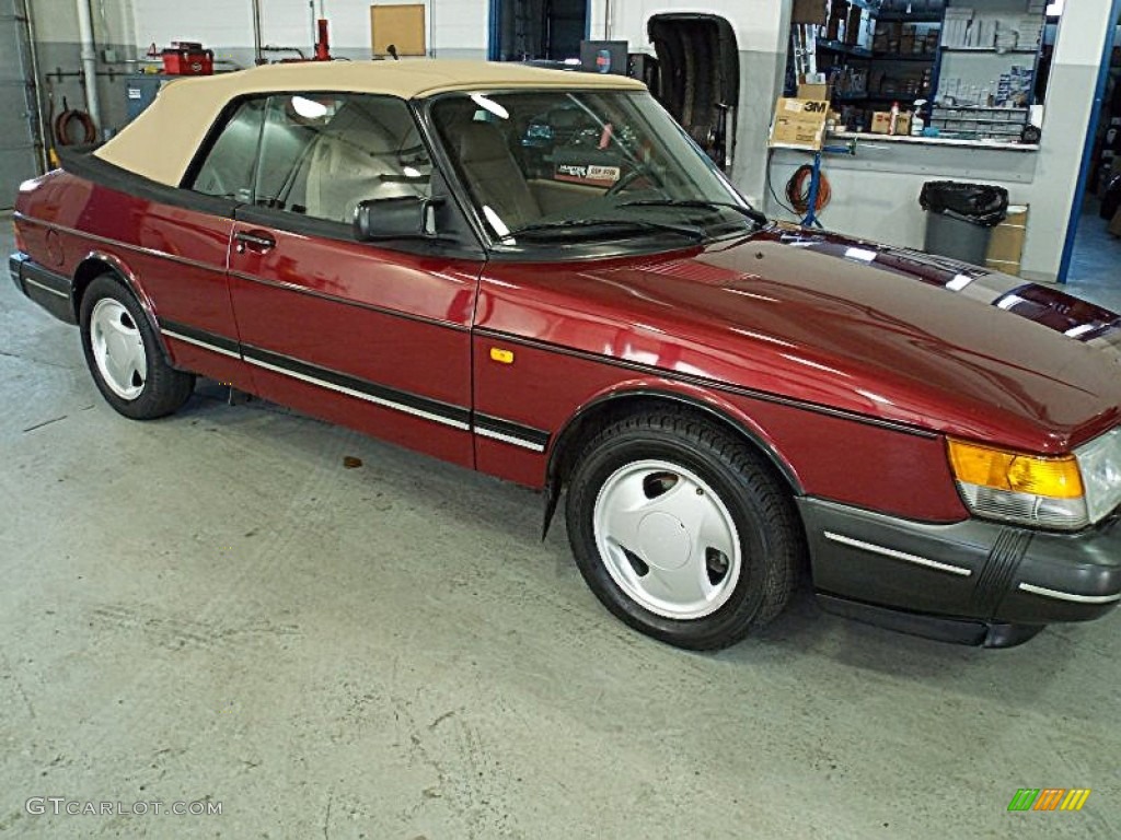 1993 900 Turbo Convertible - Ruby Red Pearl Metallic / Beige photo #4