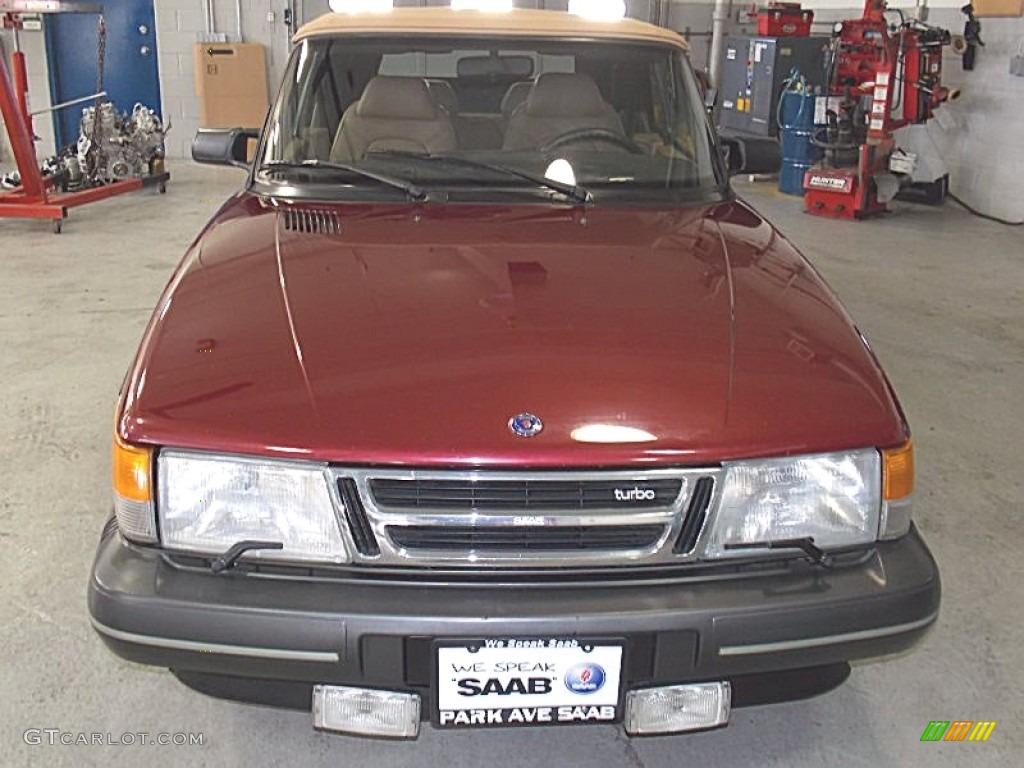 1993 900 Turbo Convertible - Ruby Red Pearl Metallic / Beige photo #5
