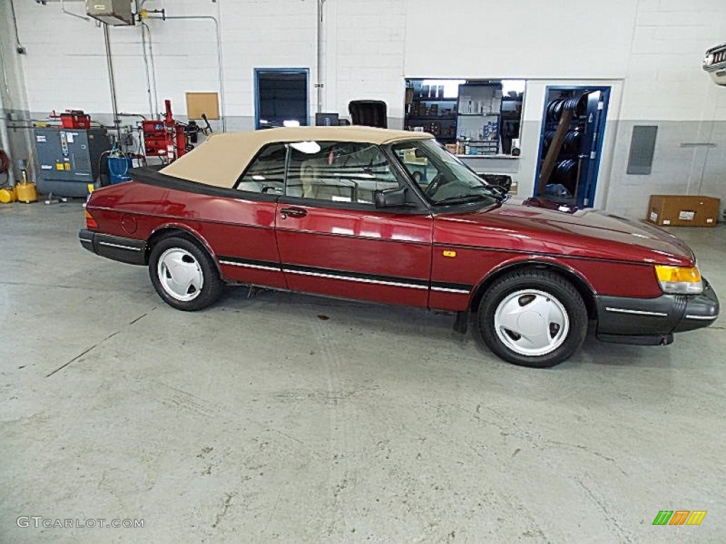 1993 900 Turbo Convertible - Ruby Red Pearl Metallic / Beige photo #8