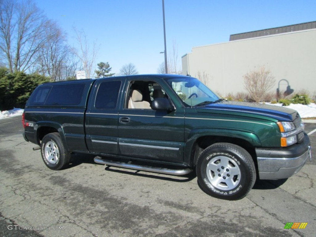 2004 Silverado 1500 Z71 Extended Cab 4x4 - Dark Green Metallic / Tan photo #10