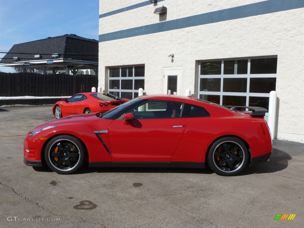 Solid Red 2014 Nissan GT-R Black Edition Exterior Photo #90835450