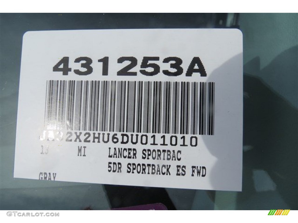2013 Lancer Sportback ES - Mercury Gray Pearl / Black photo #19