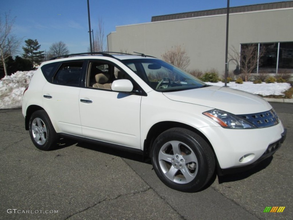 2004 Murano SL AWD - Glacier Pearl White / Cafe Latte photo #10