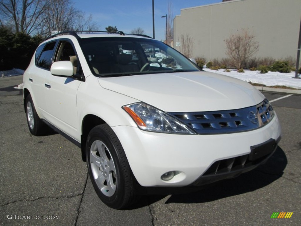 2004 Murano SL AWD - Glacier Pearl White / Cafe Latte photo #11