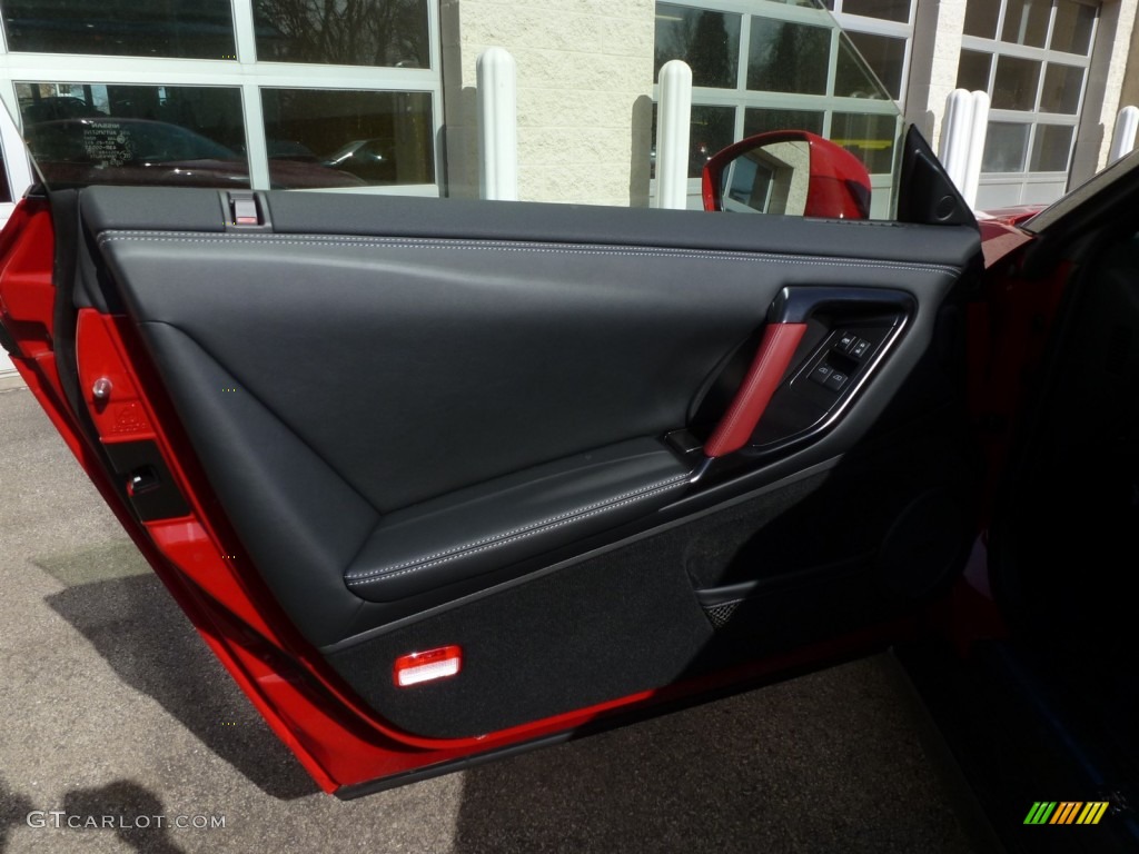 2014 Nissan GT-R Black Edition Black Edition Black/Red Door Panel Photo #90835656