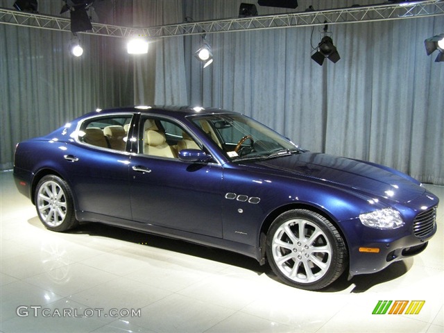 2007 Maserati Quattroporte, Blue / Beige, Front Right 2007 Maserati Quattroporte Standard Quattroporte Model Parts