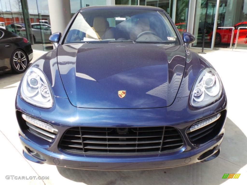 Dark Blue Metallic 2014 Porsche Cayenne Turbo Exterior Photo #90839383