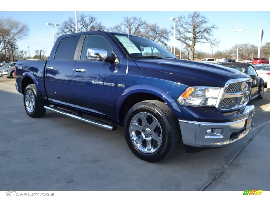 True Blue Pearl 2012 Dodge Ram 1500 Laramie Crew Cab 4x4 Exterior Photo #90844965