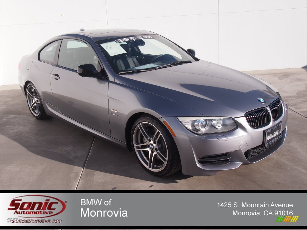 2011 3 Series 335is Coupe - Space Gray Metallic / Black photo #1